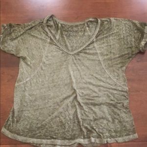 Oversized Free People Soft and Sheer V Neck Tee